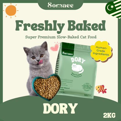 (PRE-ORDER- Ship by 10/10)Somaee DORY Super Premium Natural Slow-Baked Cat Kibble
