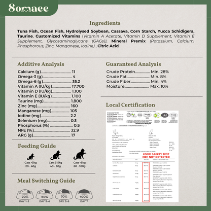 (PRE-ORDER- Ship by 10/10)Somaee DORY Super Premium Natural Slow-Baked Cat Kibble
